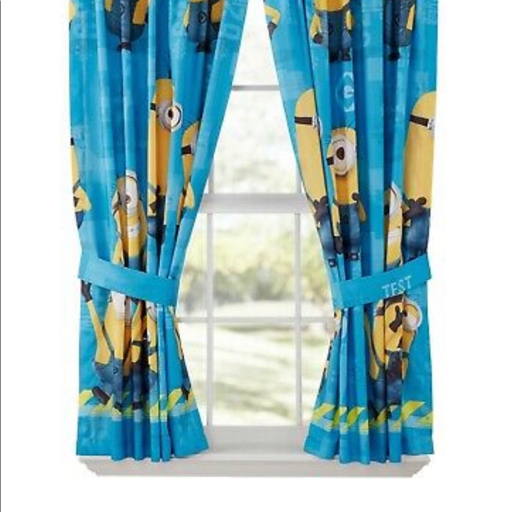 Minion twin sheet set and curtains